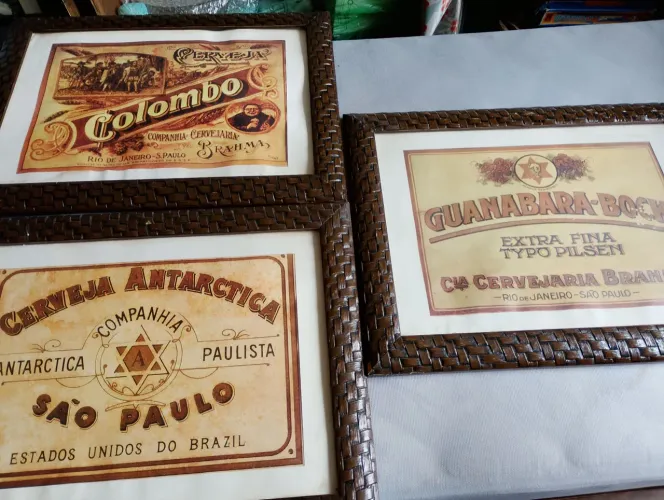 3 quadros decoração Bar e restaurante Vintage