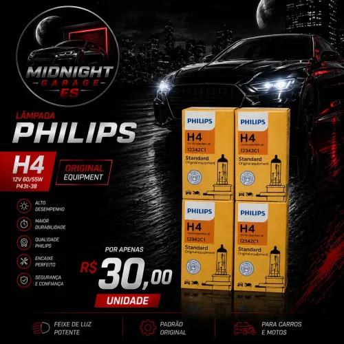 Lâmpada Philips H4 Original 12V 60/55W - Qualidade Premium