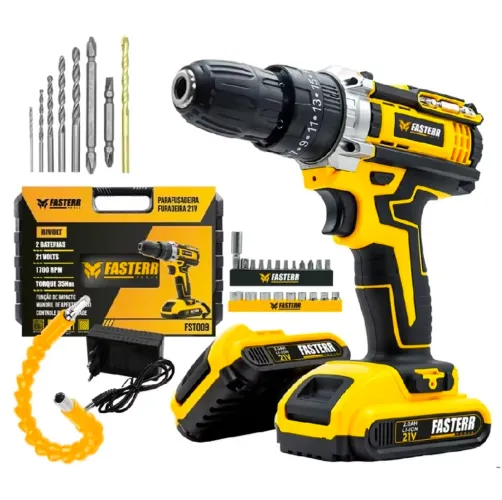 Parafusadeira e Furadeira Fasterr 21v com 2 Baterias - Pronta Entrega 