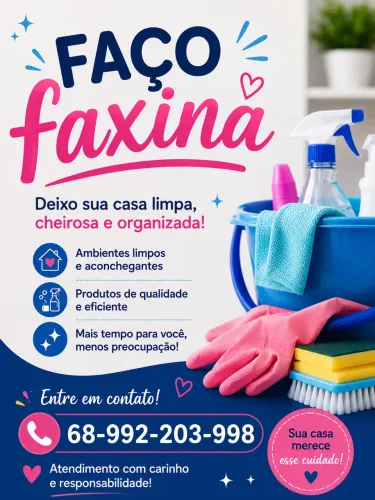 Faço faxinas e diárias 
