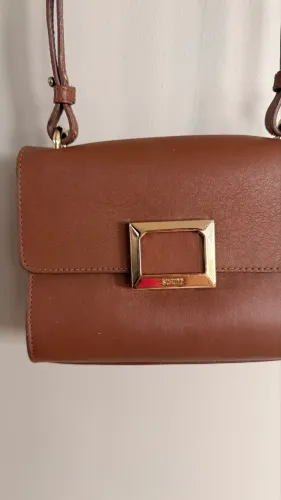 Bolsa Schutz Tiracolo Couro Marrom / Caramelo Original