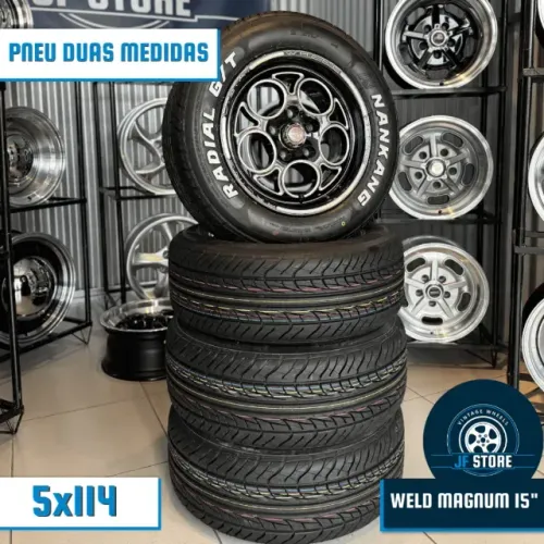 JOGO COM 4 RODAS WELD MAGNUM ARO 15" TALA 7,0