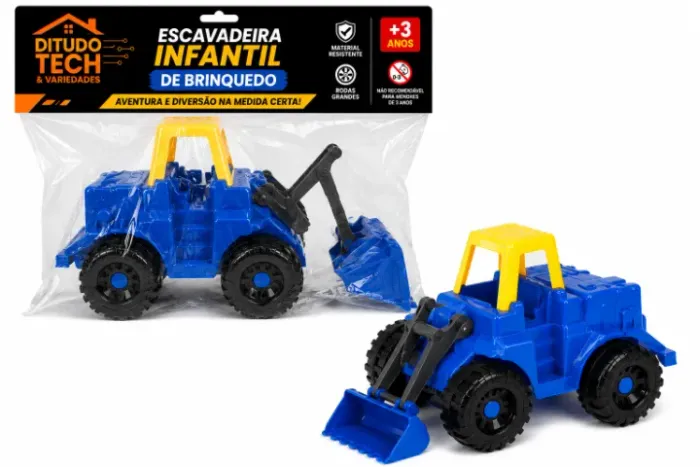 Escavadeira Infantil de Brinquedo - Novo - Ditudo Tech e Variedades