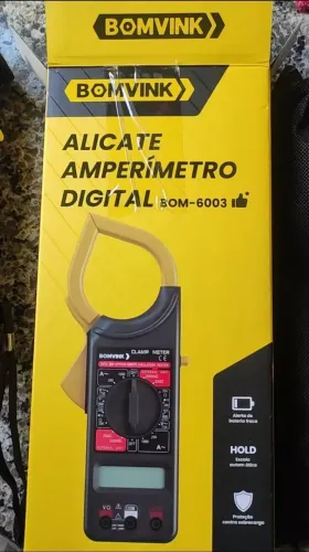Alicate Amperímetro Digital ferramenta Portátil C/ Estojo C/ Bateria Voltimetro Mu