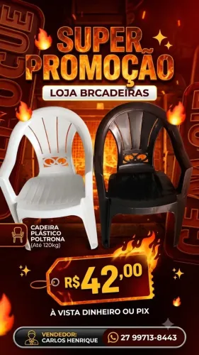 Cadeira Plástico Poltrona 