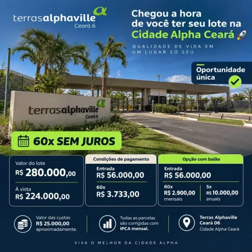 Chegou a hora *60x SEM JUROS* CIDADE ALPHA