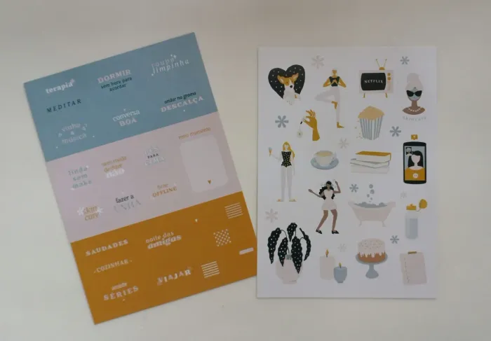 Adesivos amor próprio meg & meg 