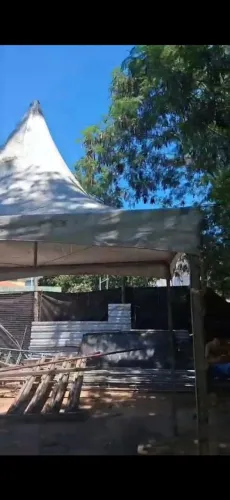 Vende se tenda 3x3 chapéu de bruxa lona branca fácil de desmontar e monta