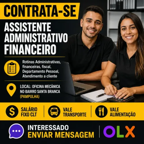 Assistente Administrativo Financeiro - Oficina Mecânica na Pampulha