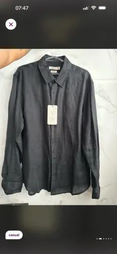 Camisa puro linho preta