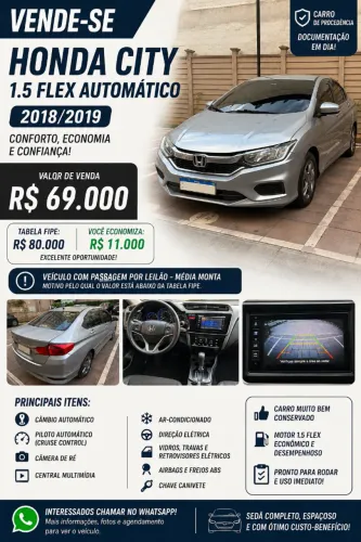 Honda City Sedan Personal 1.5 Flex 16V Aut. 2019