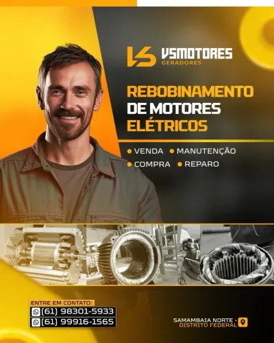 REBOBINAMENTO DE MOTORES ELÉTRICOS BOMBAS D?ÁGUA E GERADORES