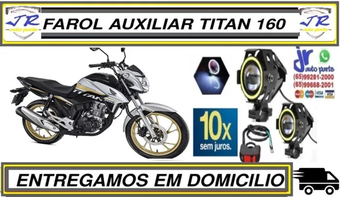 Par Farol de Milha Led Angel Eyes  Titan 160 Ediçao Aniversario