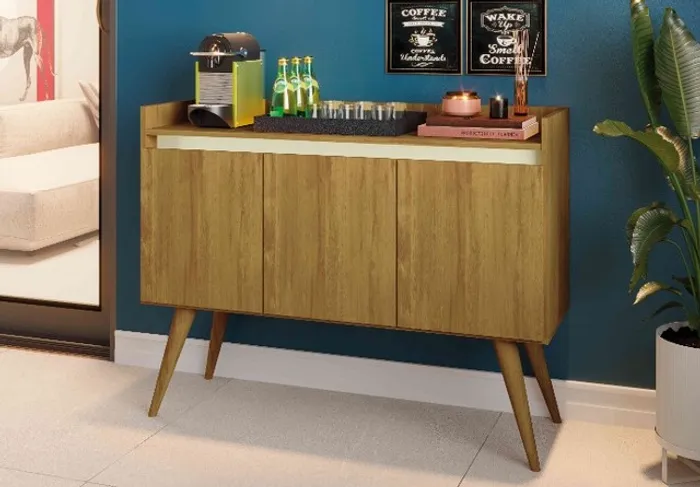 Buffet Gold 3P Mel.Perola Até 12x - Frete Grátis 