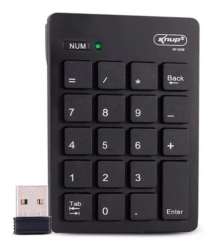 Mini Teclado Numérico Sem Fio Usb Alcance 10 Metros Hrebos