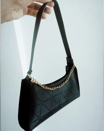 Bolsa Baguete Feminina De Ombro Bordado