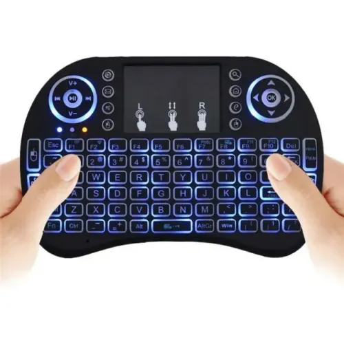Teclado Sem Fio Iluminado Mini Para Smart TV e PC