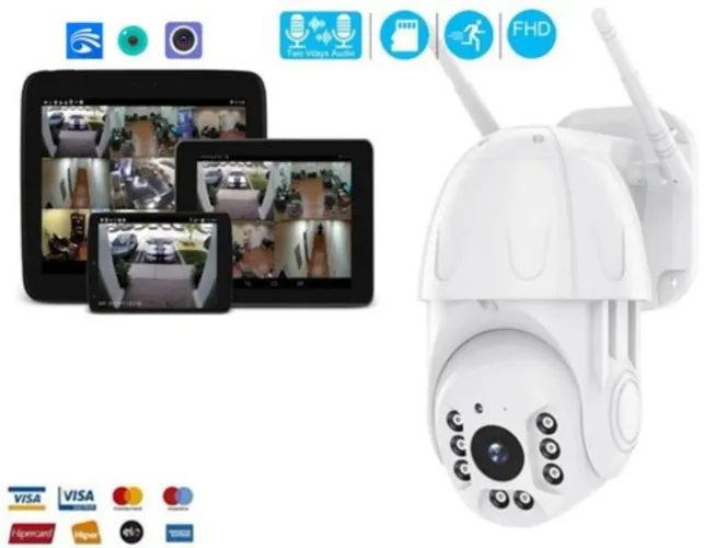 Câmera Wi-fi Externa V360, Alarme Detecção Movimento, Rastreamento, V. Noturna.