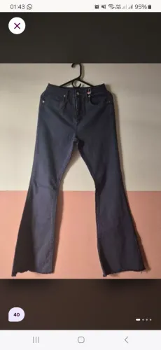 Calça Flare Jeans Azul Escuro