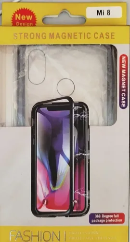 Case Magnético Capinha Compatível Celular Xiaomi Mi 8 Vidro Só Atrás. 