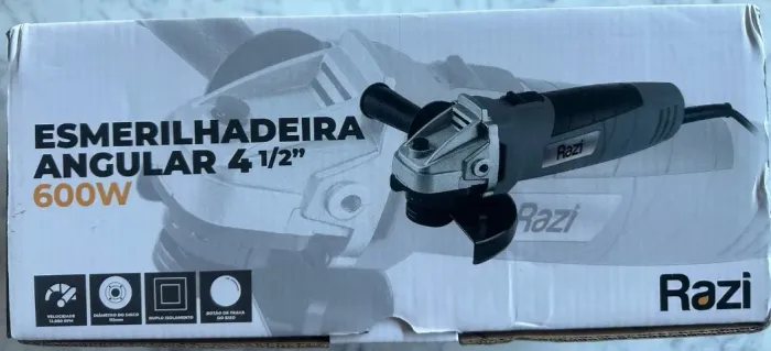 Esmerilhadeira e Lixadeira Angular Profissional 600W da Razi 4.1/2 115mm 220V com Garantia