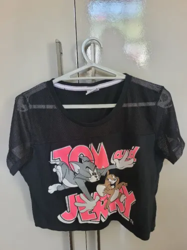 Cropped feminino preto tam P seminovo