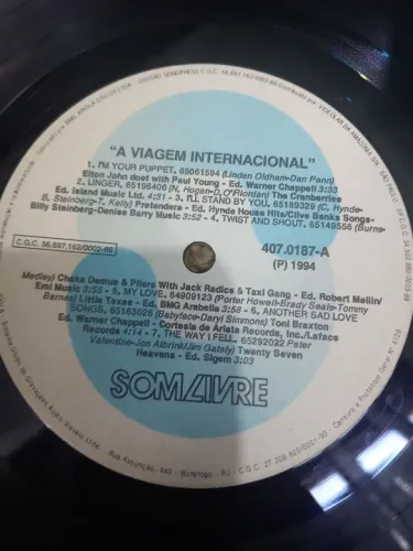 Disco de Vinil da Novela "A viagem" Internacional - Sem capa