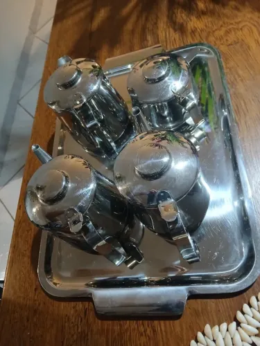 Jogo de chá/café inox 5 peças