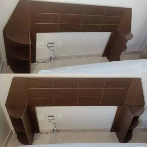 Cabeceira de Cama com Criado-Mudo