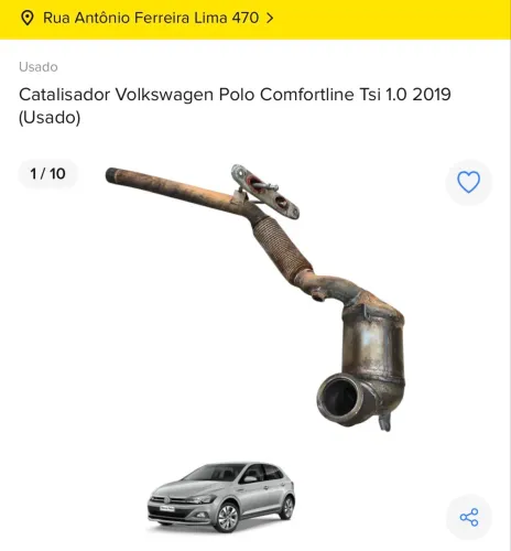 CATALISADOR VOLKSWAGEN POLO TSI 1.0 2019 2020