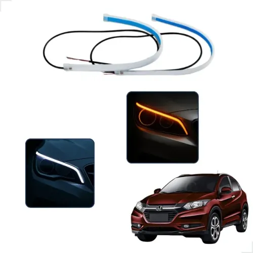 Kit Fitas Led Drl Farol + Seta 12v 60cm Honda Hr-v 2016 2017
