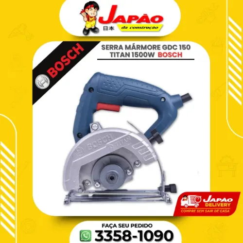 Serra Mármore Profissional 1500W GDC 150 Titan Bosch 12.200RPM Garantia de 2 Anos