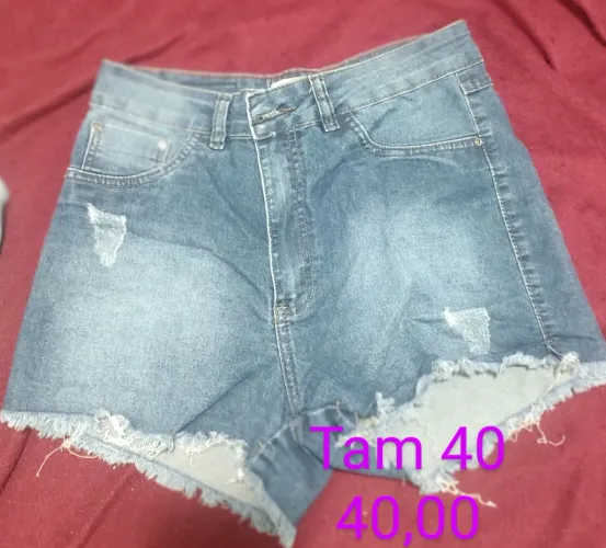 Shorts Jeans Destroyed Tamanho 40