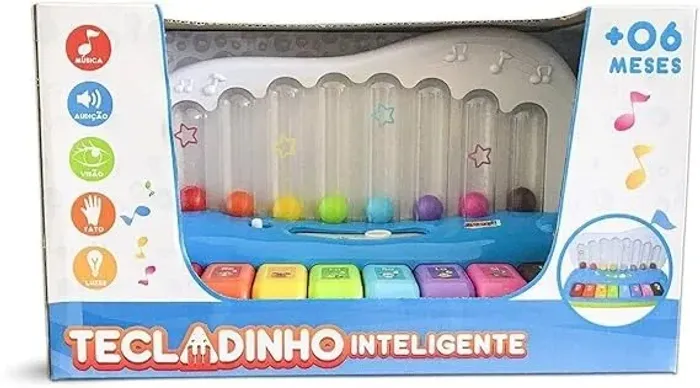 Tecladinho inteligente bilingue com som e luzes zoop