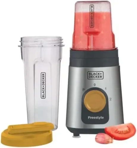 Liquidificador Com Processador de Alimentos Portátil Base Inox e 2 Copos BlackDecker 127v