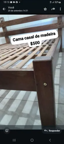 Cama Casal de Madeira - R$500