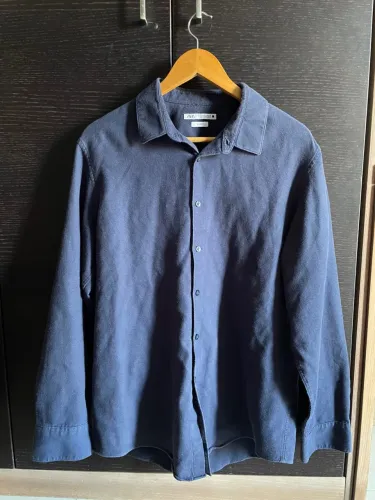 Camisa Azul Manga Longa Zara