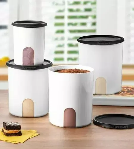 Tupperware Visualware Branca Tampa Preta - novo