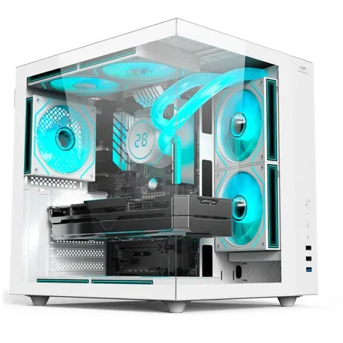 Gabinete Gamer C3Tech Aquarius MT-G920WH White *Sem Fan Led* - ATX, Micro-ATX - WZetta