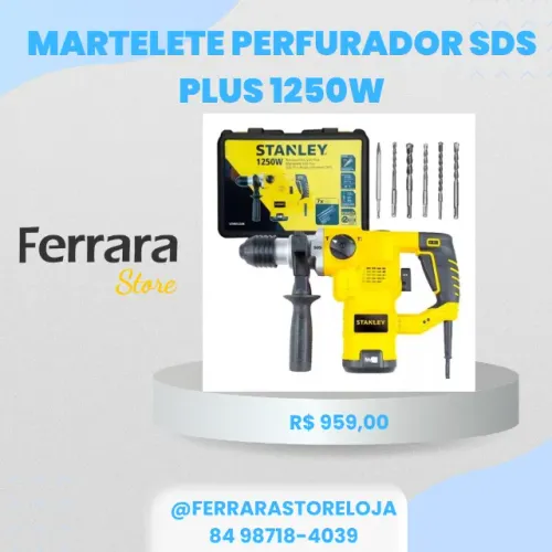 Martelete Rompedor e Perfurador Stanley Modelo Sthr1232k 3 Modos Potência 1250W 220V