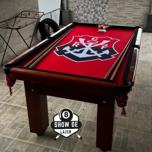 Sinuca Tipo Bilhar Personalizada Fla Remo vermelho 