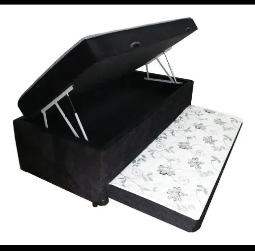 Bicama bau auxiliar 8 cm de espuma D20 estampa preto, branco frete grátis