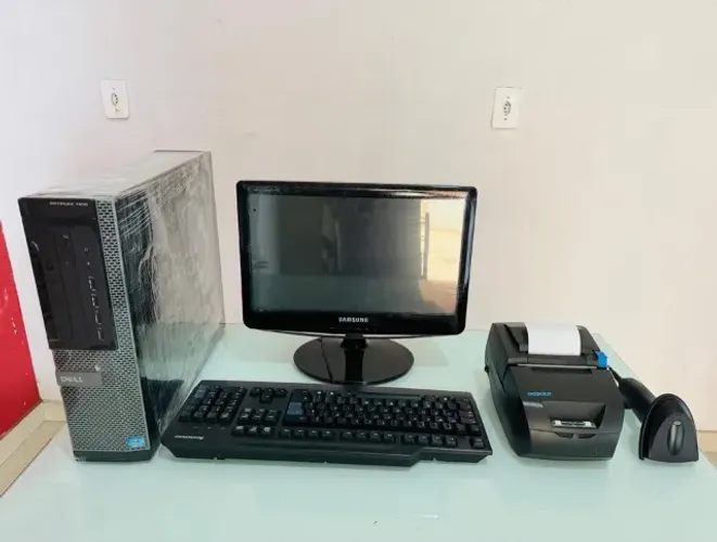 Kit PDV caixa p lojas em geral, 1 computador dell i3, 1 impressora cupom, 1 leitor codigo