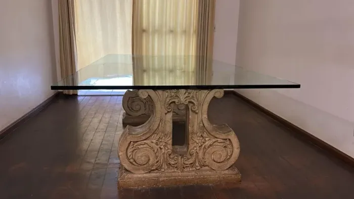 Mesa de Jantar Retangular de Vidro
