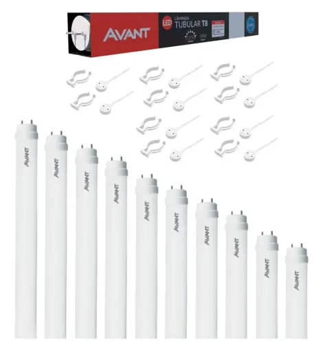 Kit 10 Lâmpadas Tubular LED T8 Avant 