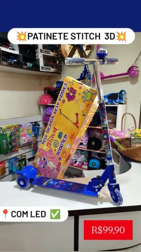 PATINETE STITCH 3D - MAIS BARATO DO BRASIL ?