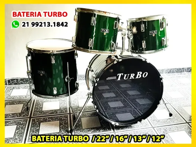 * * Bateria Acústica / TurBo / Com Acessórios * *