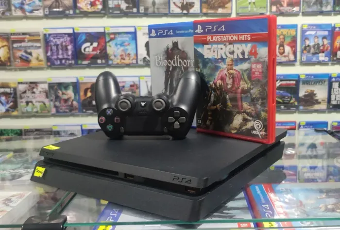 Playstation 4 Slim com Controle e Jogo Far Cry 4