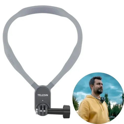 Suporte de pescoço para câmera de ação e GoPro Telesin