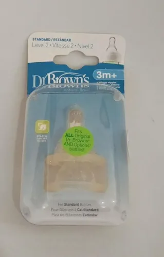 Bicos de silicone Dr. Brown's Natural Flow de Nível 2.